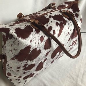 Cow fur and faux leather Weekender